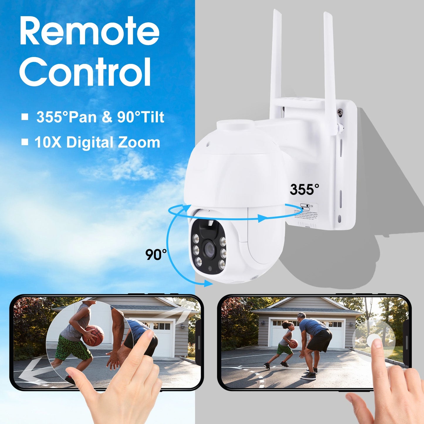 Advwin 2 PCS Solar Security Cameras Outdoor Wireless