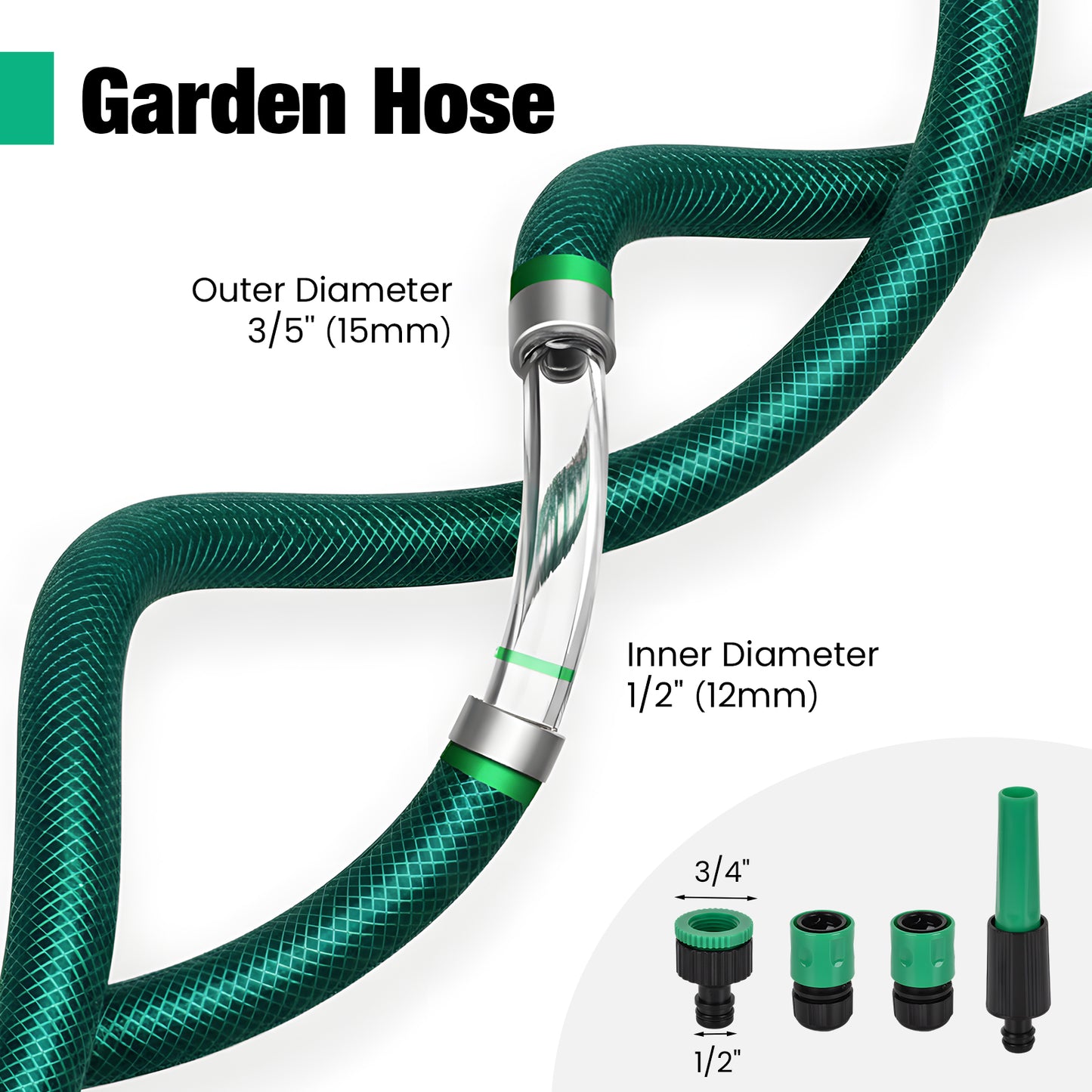 Advwin Garden Hose 15m/50FT Water Hose with Nozzle