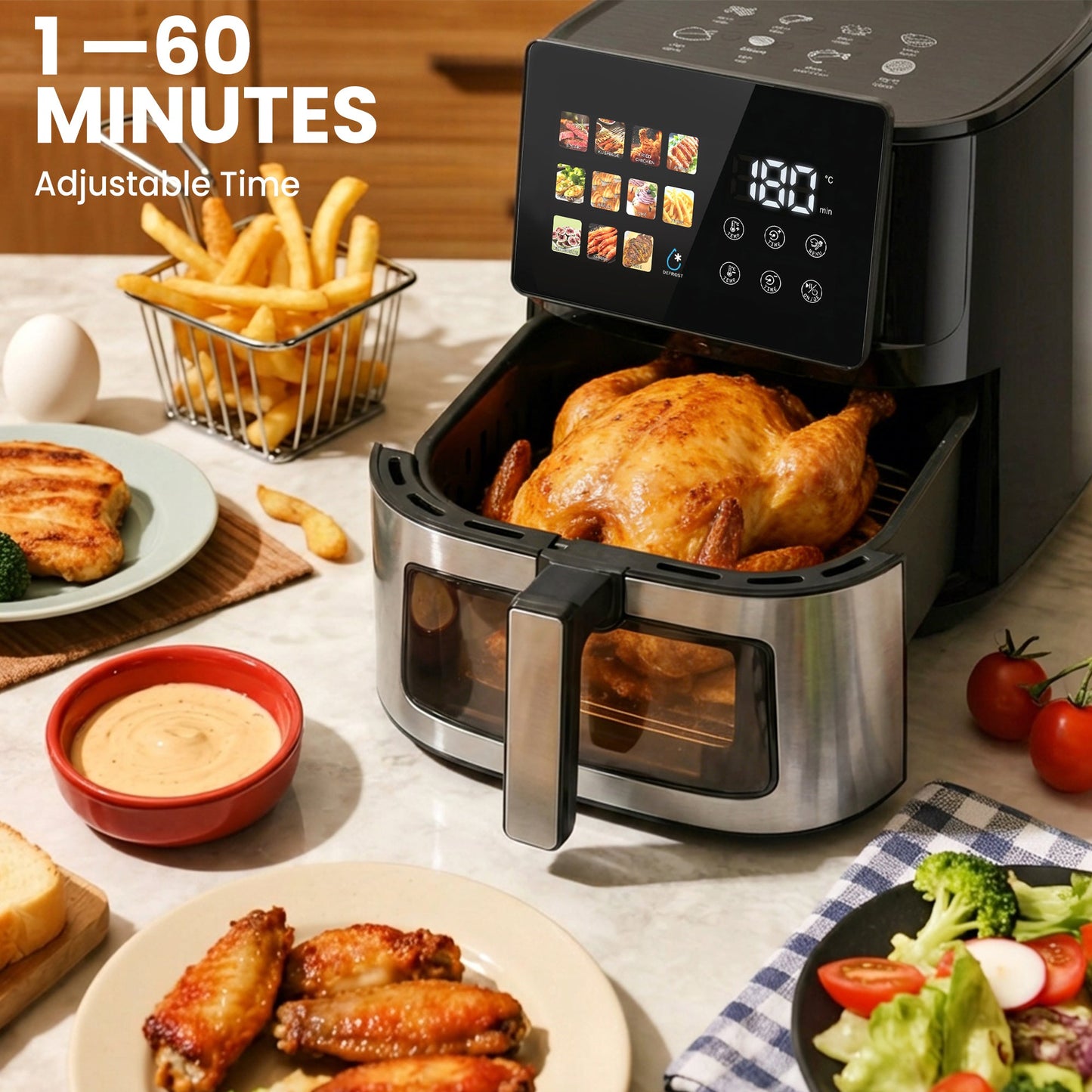 Advwin 12-in-1 Digital Air Fryer w/ LED Touchscreen 10L
