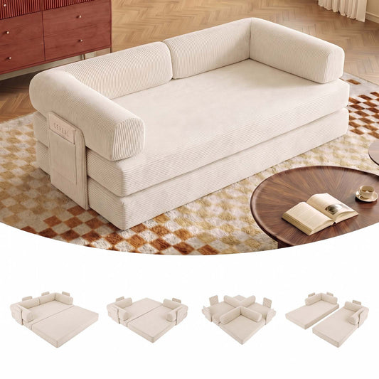 Advwin 5-in-1 Convertible Folding Loveseat Sofa Bed
