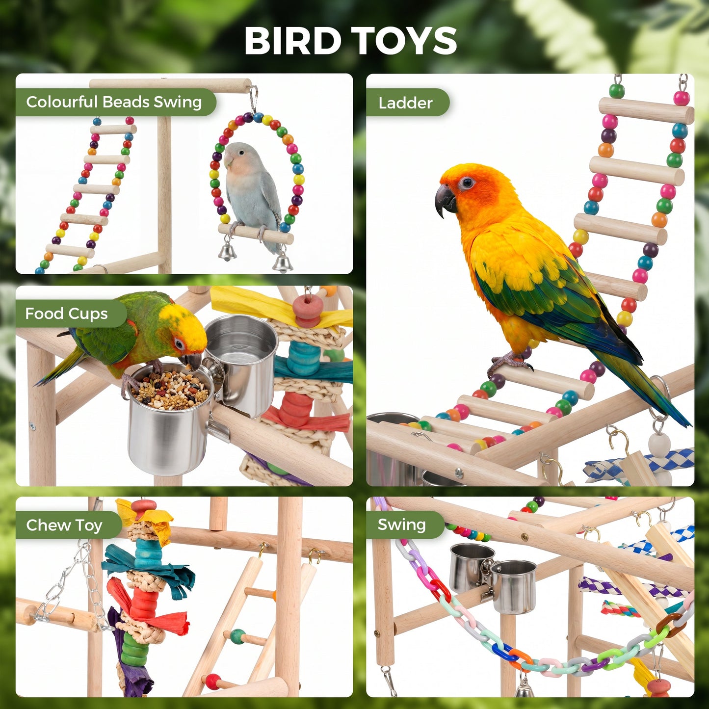 Advwin 4 Tier Parrot Play Stand with Tray