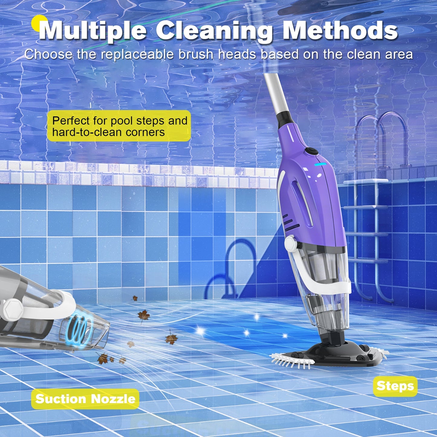 Advwin Rechargeable Pool Vacuum Cleaner 120L/min