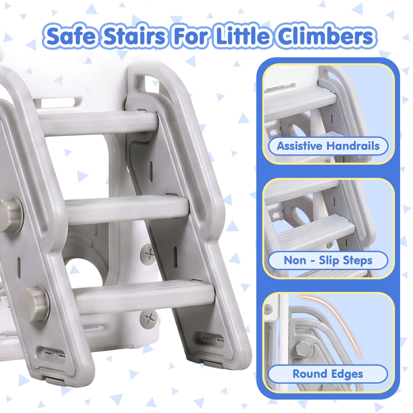 Advwin 9 in 1 L-Shaped Toddler Slide Playset