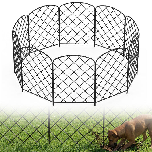 Advwin 10 Panels Metal Garden Fence Animal Barrier