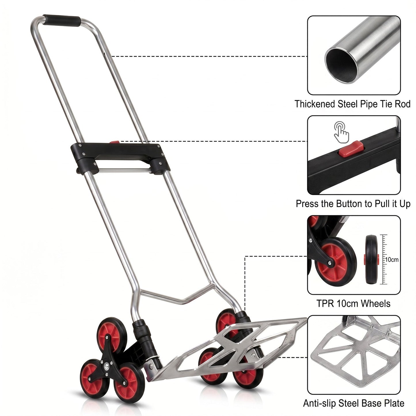 Advwin Stair Climbing Cart Portable Hand Truck for Stairs