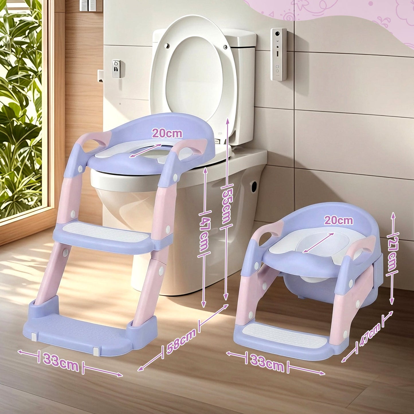 Advwin Foldable 2-in-1 Toddler Potty Training Seat