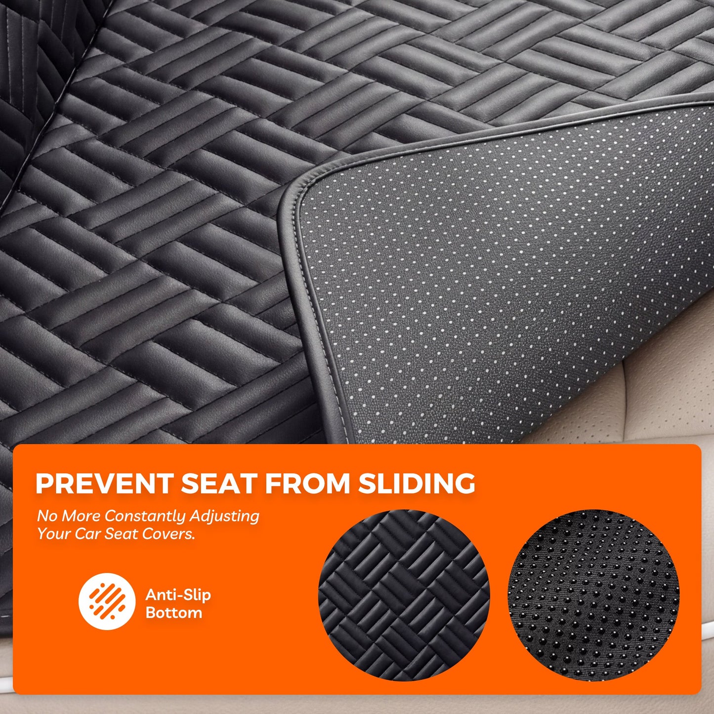Advwin Dog Car Seat Cover Hard Bottom for Back Seat Extender