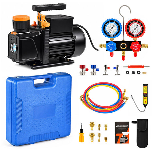 Advwin 5CFM 1/3HP Vacuum Pump & Gauge Set