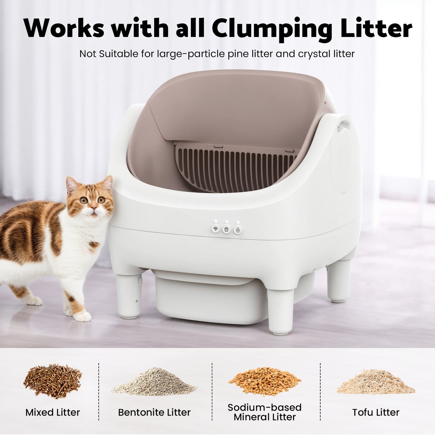 Advwin Open Top Automatic Self Cleaning Cat Litter Box