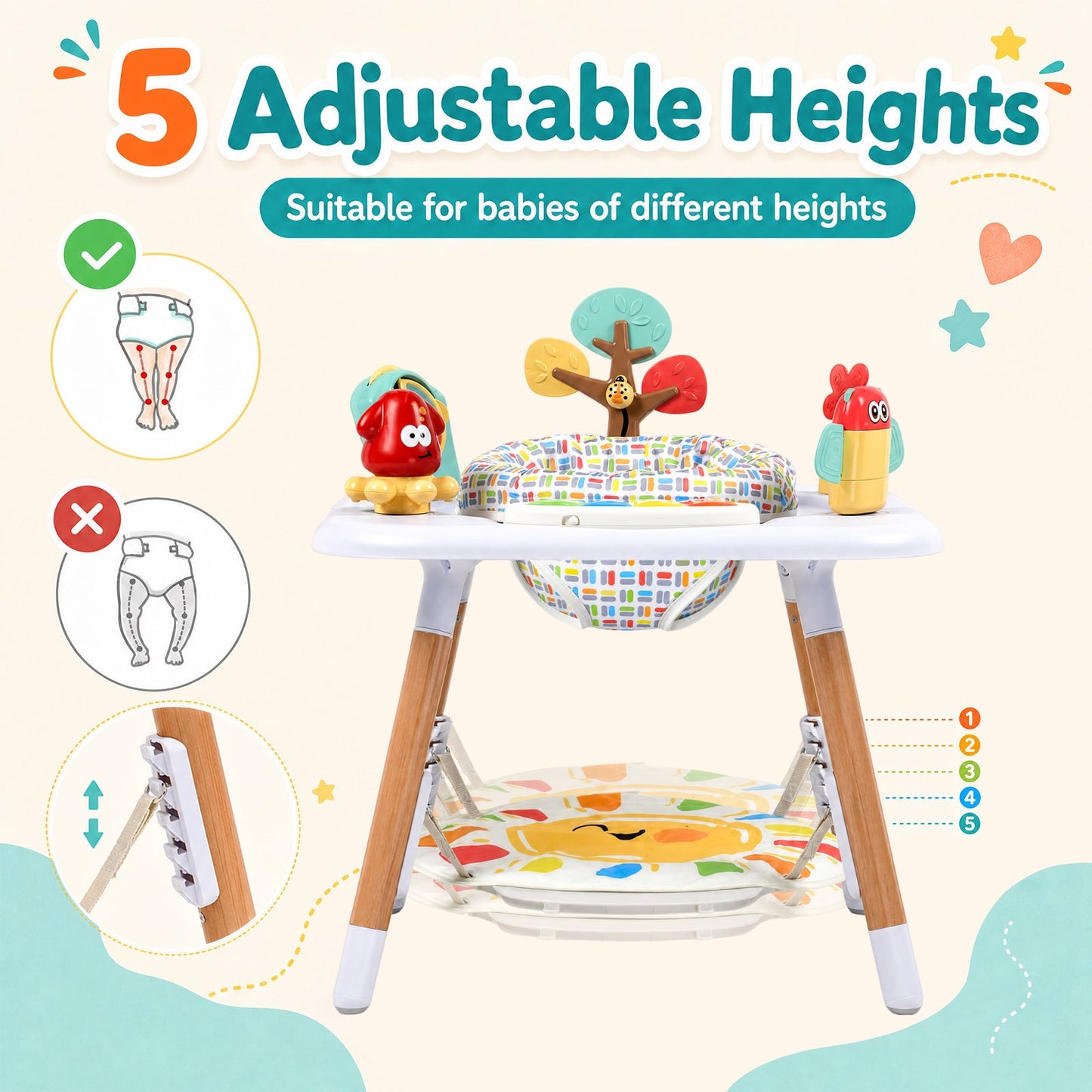 Advwin 4-in-1 Baby Jumper Activity Center & Learning Table