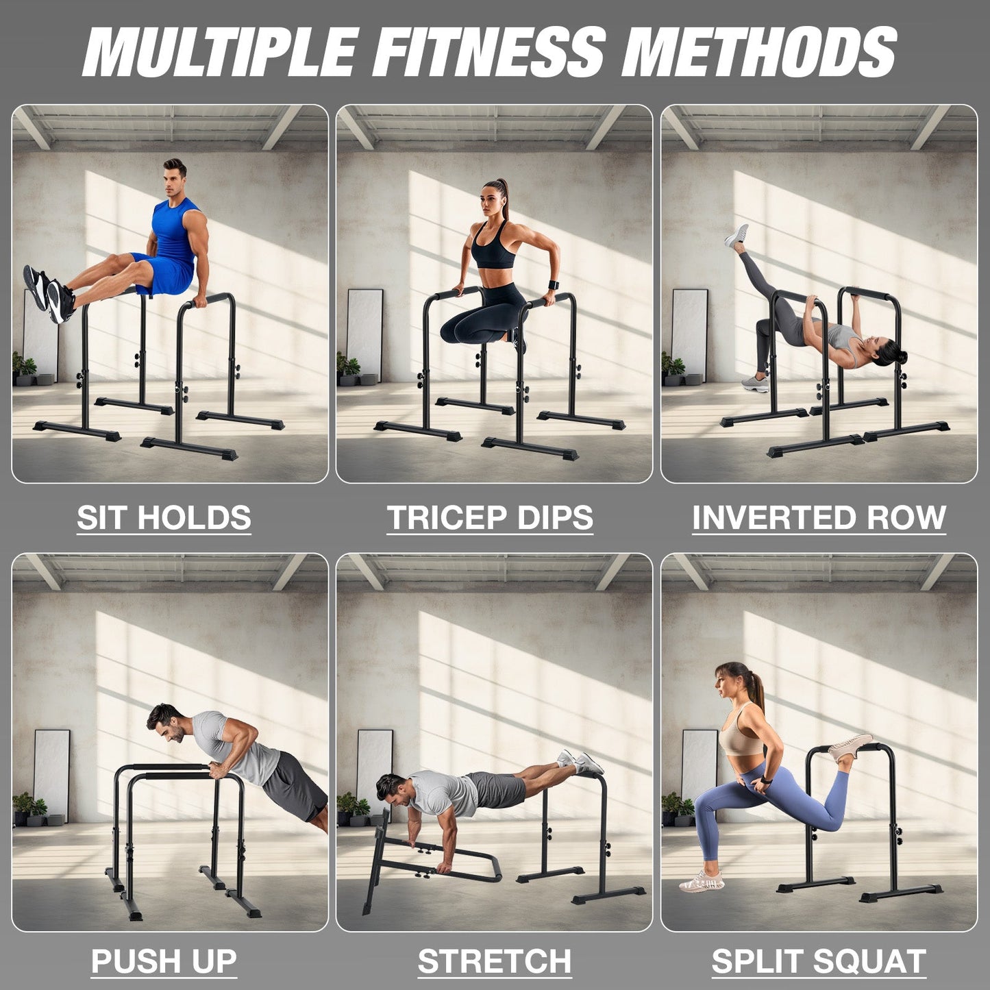 Advwin Adjustable Dip Bar Home Dip Station
