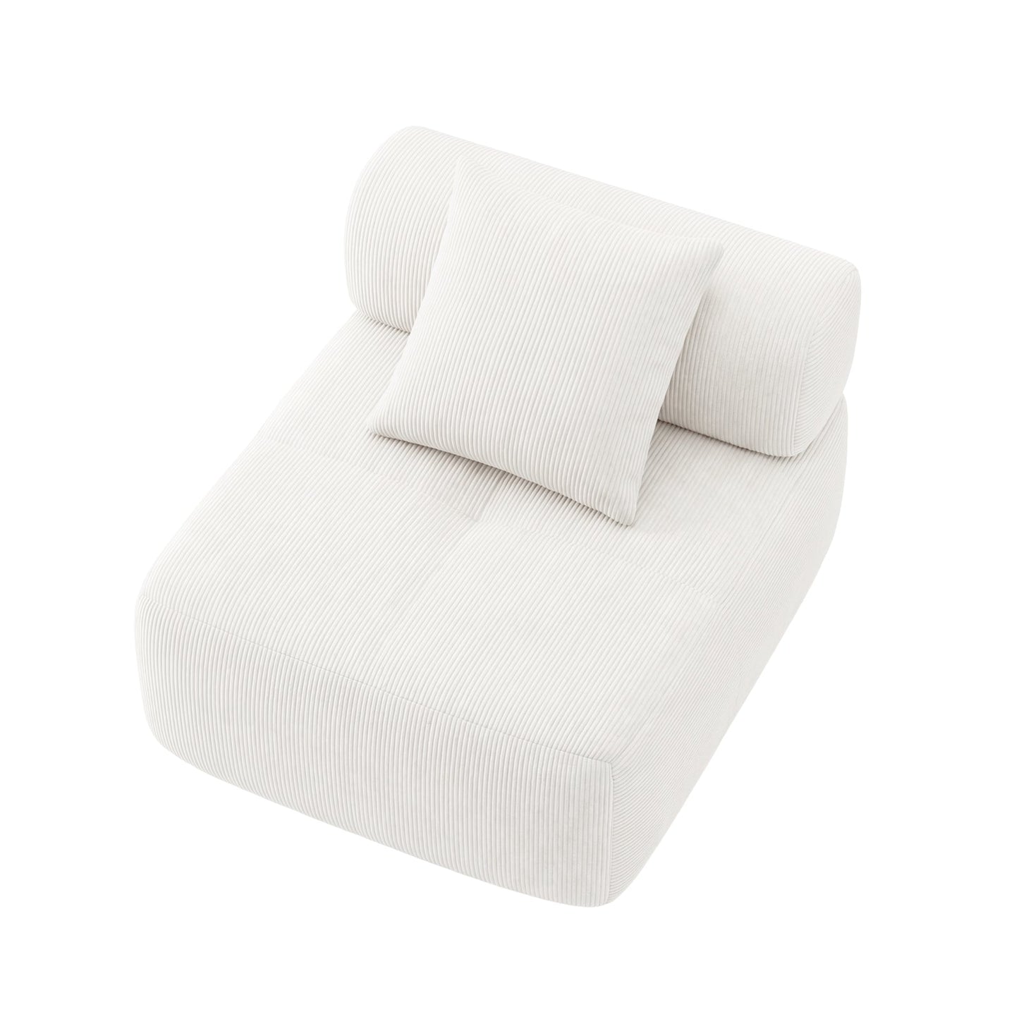 Advwin Armless Modular Sofa Corduroy Cloud Chair