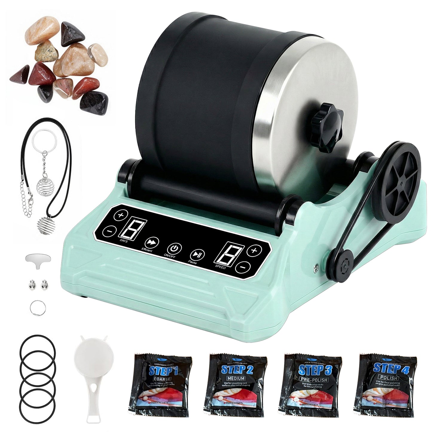 Advwin Electric Rock Tumbler Kit with 9 Speed & Timer