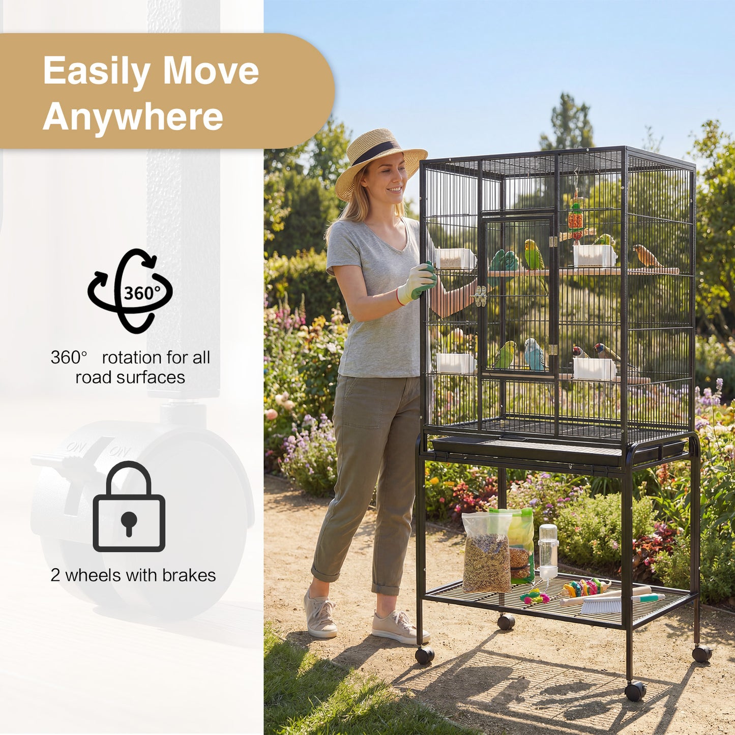 Advwin Bird Cage 2 Perches Large Aviary