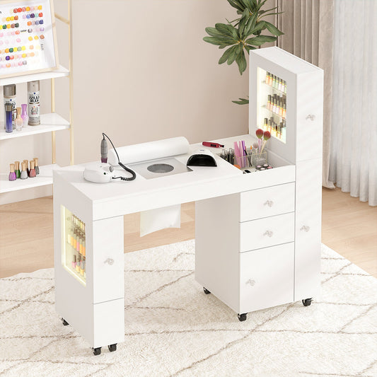 Advwin Manicure Table w/ Dust Collector LED Light