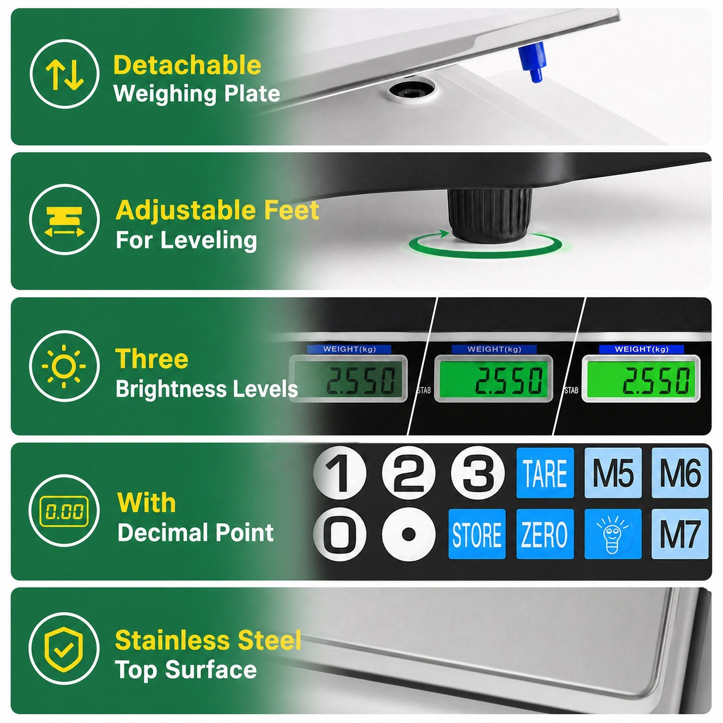 Advwin 40kg Price Computing Scale with Dual LCD Display