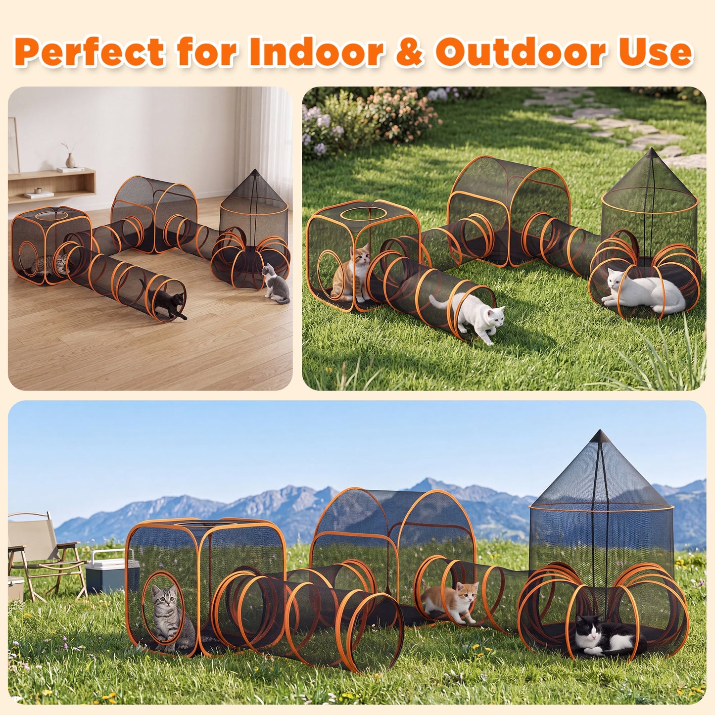 Advwin 7-in-1 DIY Cat Enclosure Outdoor Playpen