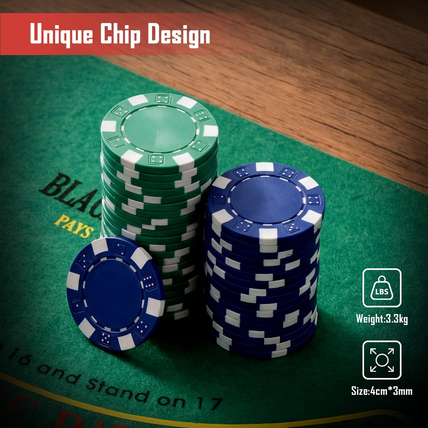 Advwin Poker Chips Set 300pcs Aluminum Case with 2 Decks