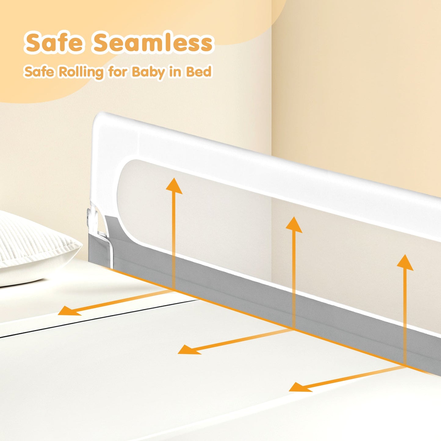 Advwin Folding Baby Bed Rail Adjustable 180x60cm