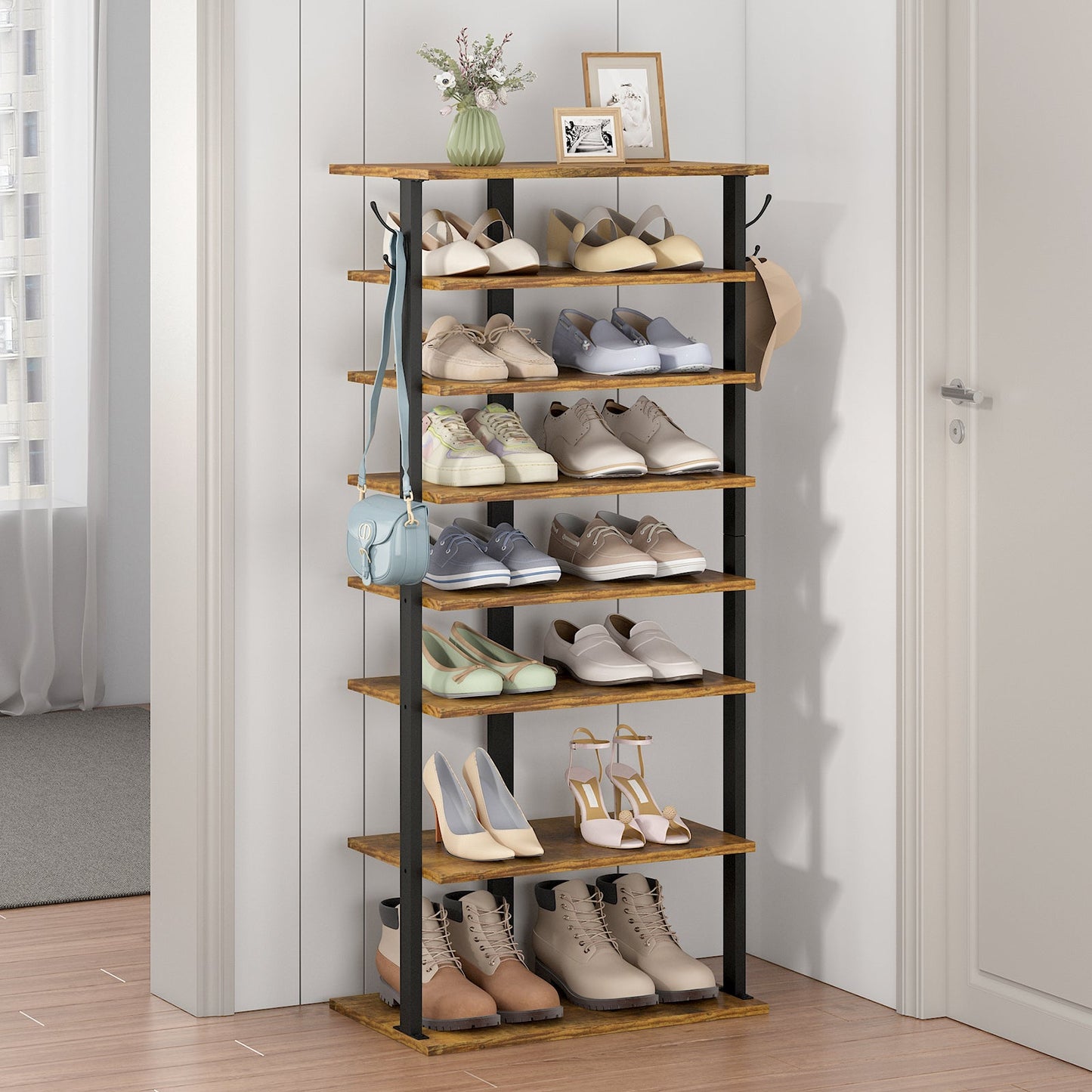 Advwin 8-Tier Vertical Shoe Rack Organiser Narrow