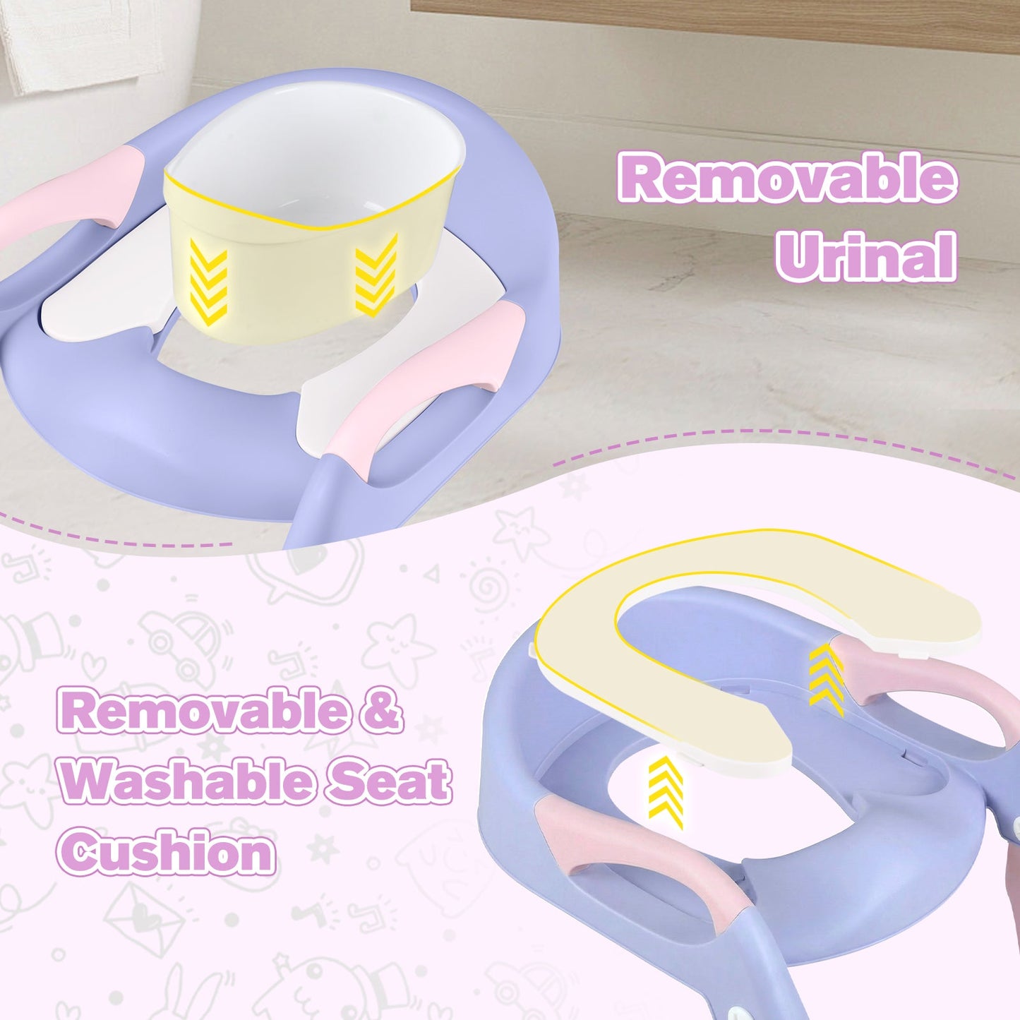 Advwin Foldable 2-in-1 Toddler Potty Training Seat