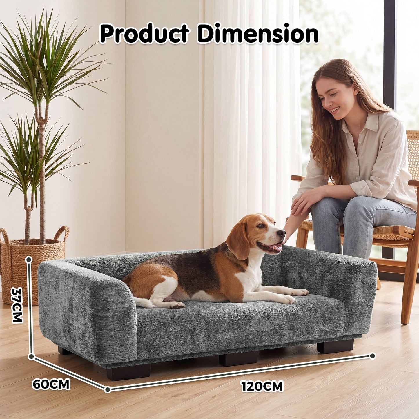 Advwin 120cm Dog Sofa Bed for Medium Large Dogs