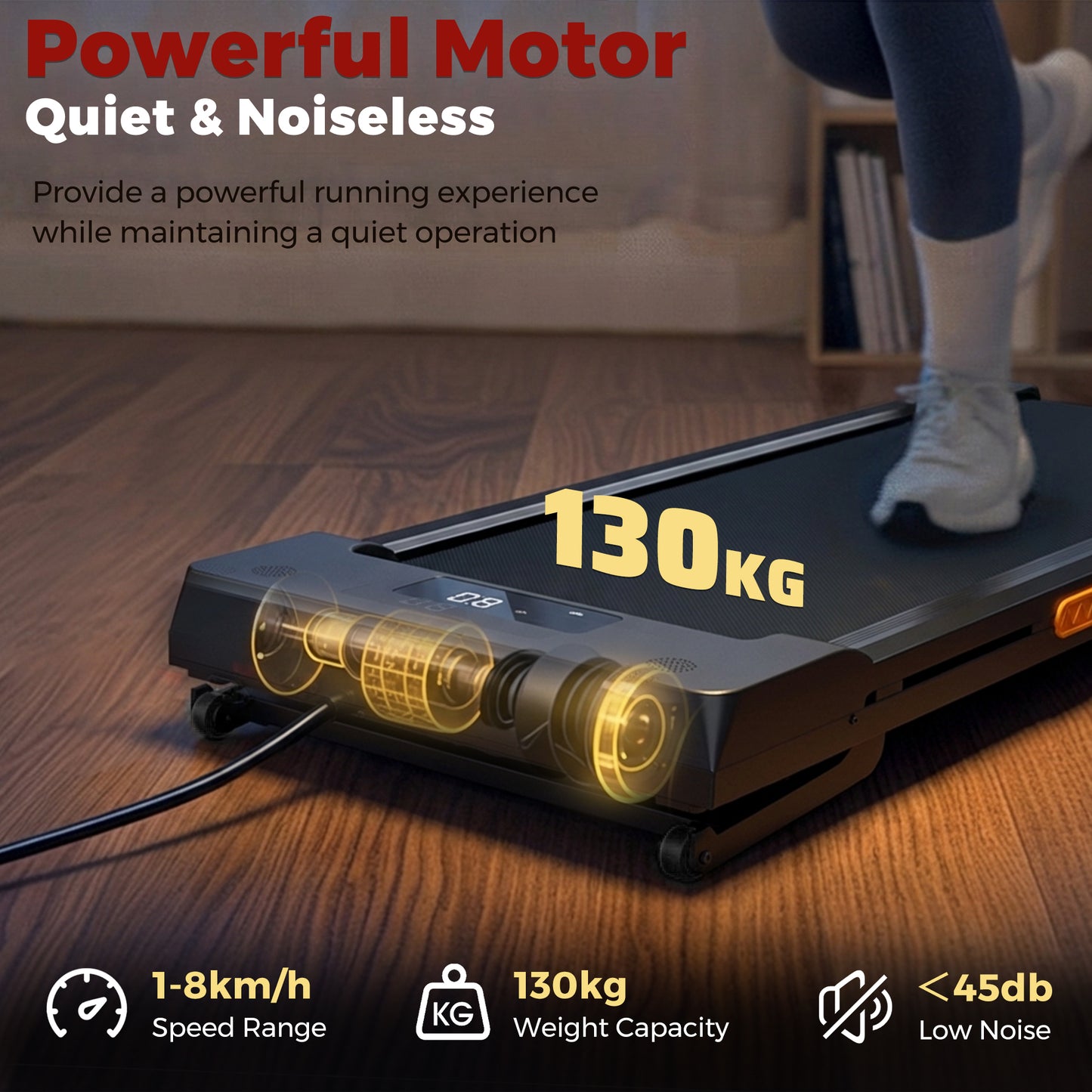 Advwin 7° Auto Incline Treadmill Under Desk Walking Pad