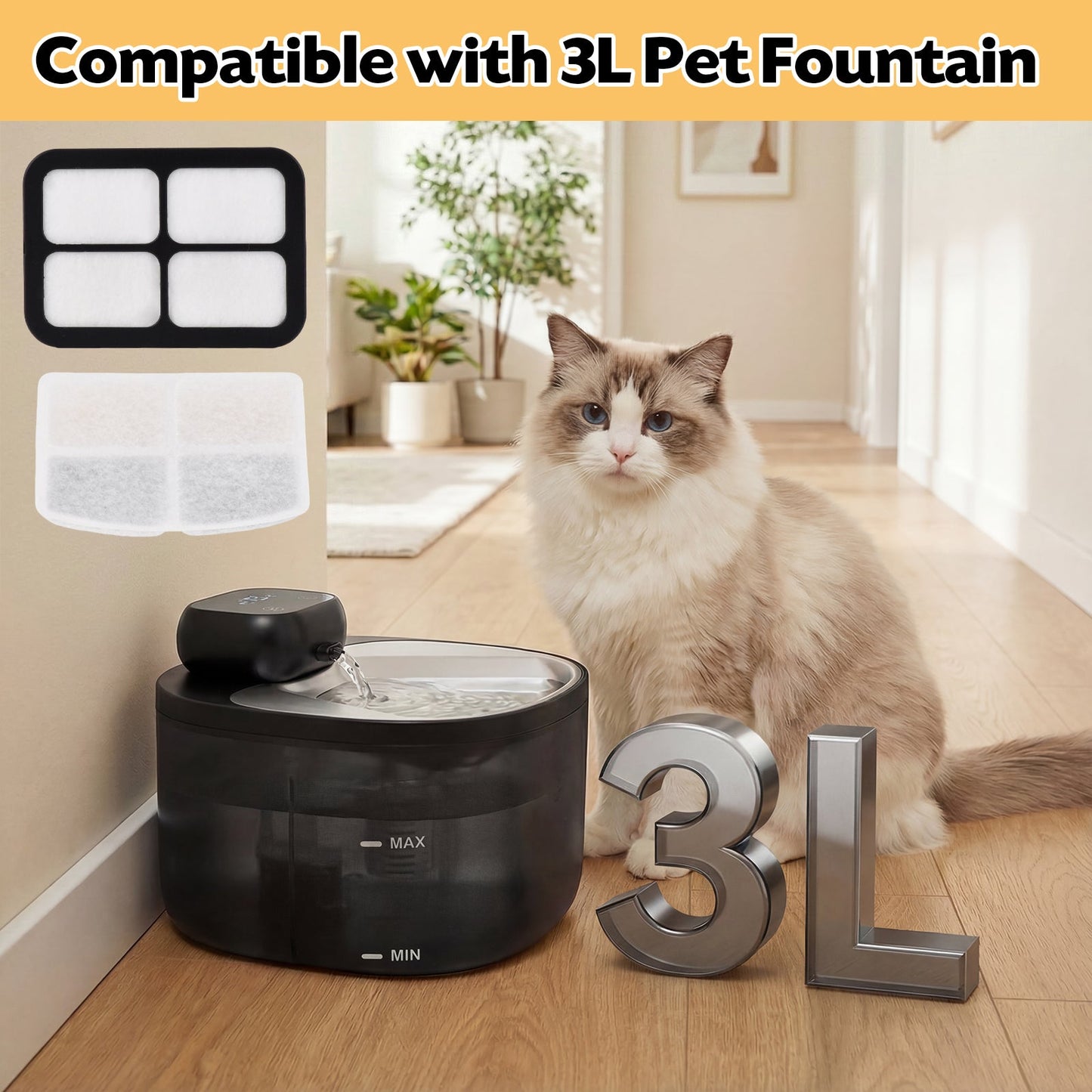 Advwin 3 Set Replacement Filters for Pet Water Fountain