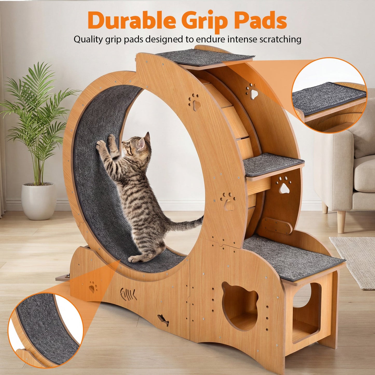 Advwin 4-in-1 Cat Exercise Wheel Large Cat Treadmill