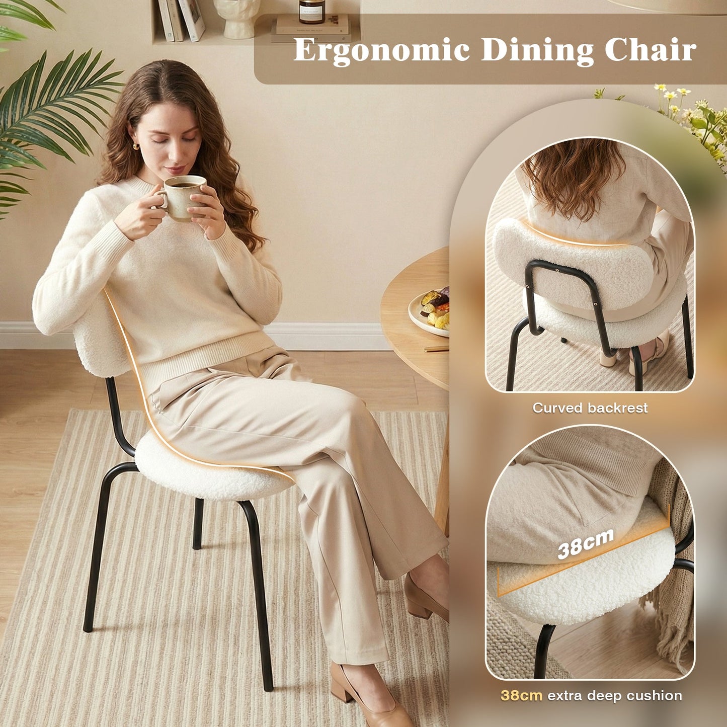 Advwin  Set of 4 Dining Chairs Kitchen Chairs