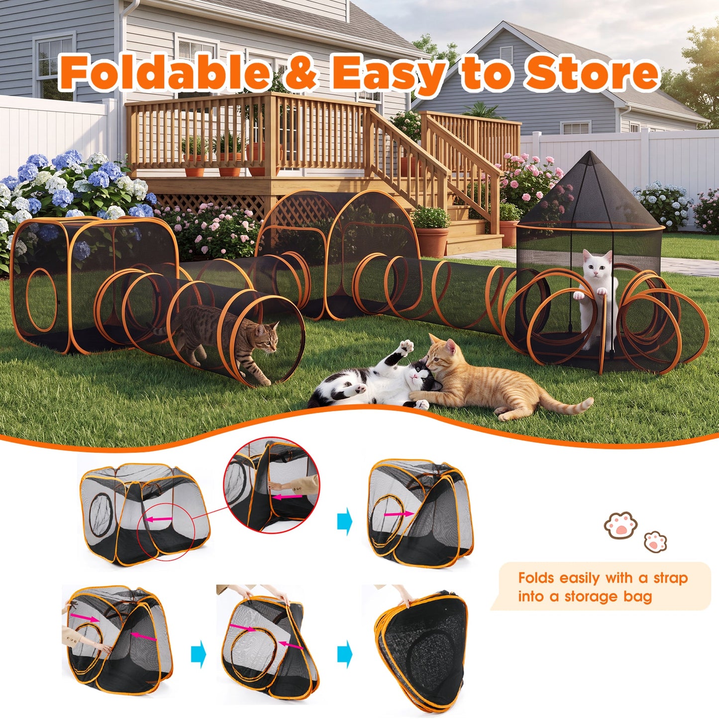 Advwin 7-in-1 DIY Cat Enclosure Outdoor Playpen