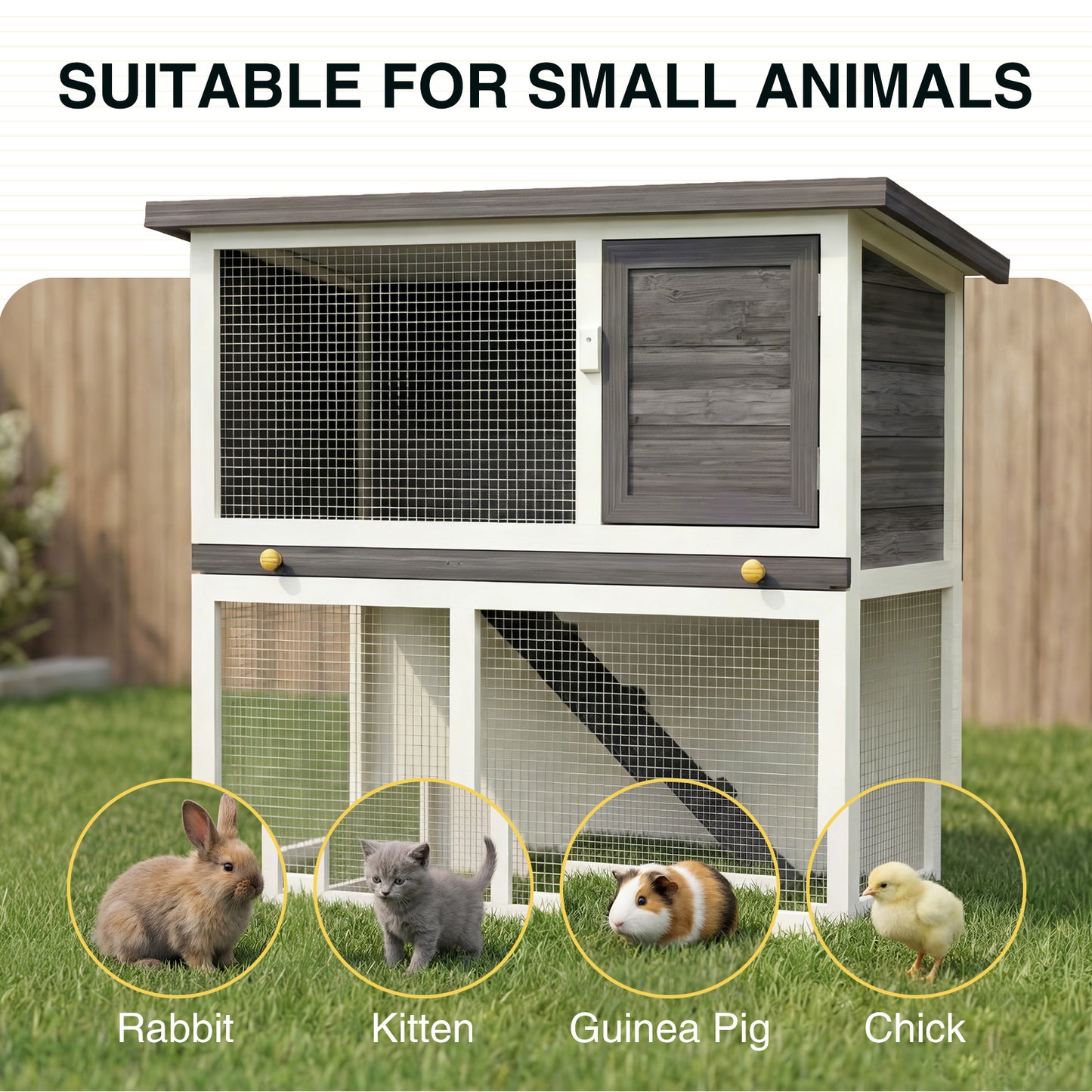 Advwin Wooden Pet Hutch Rabbit Cage House