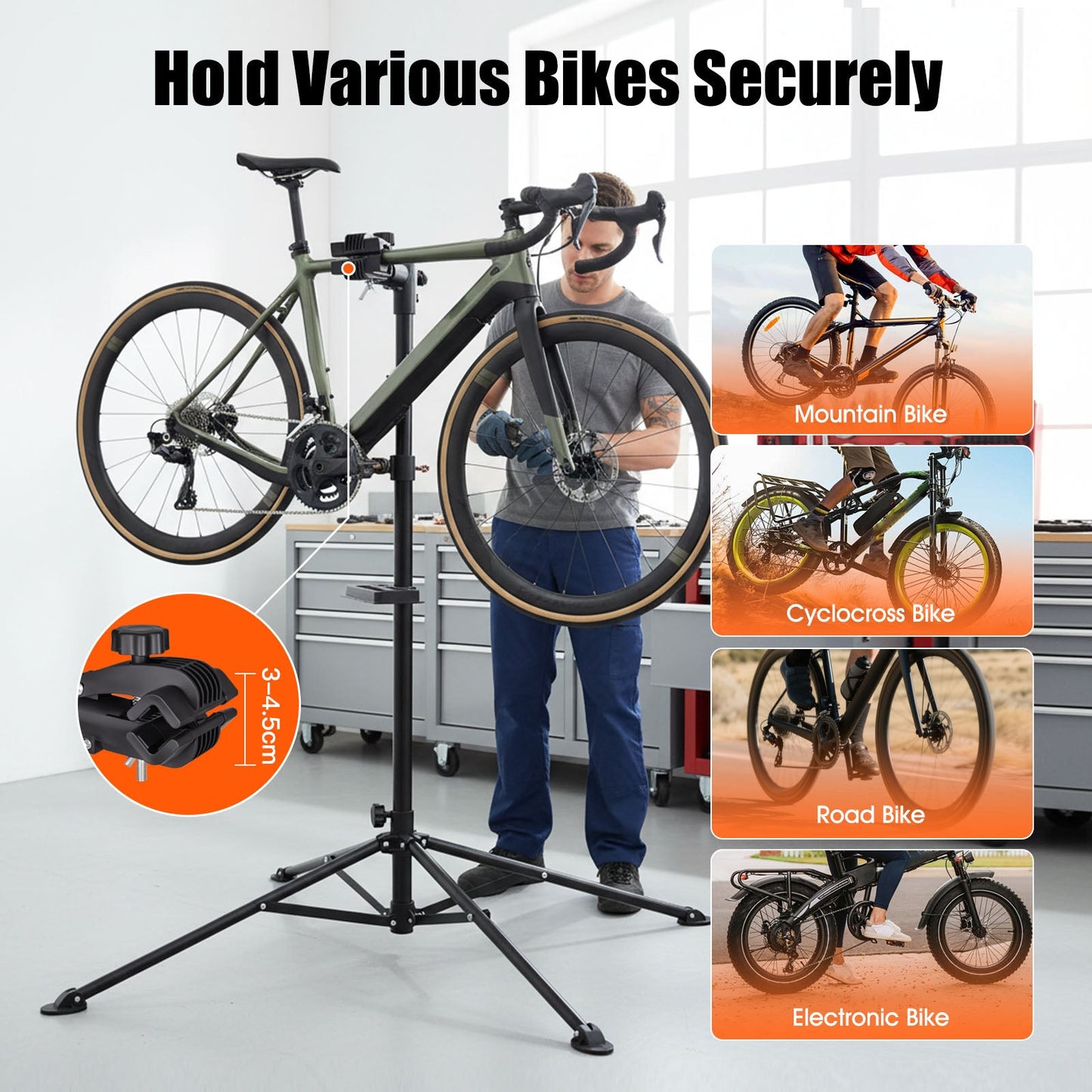 Advwin Bike Repair Stand able 4-Leg Bicycle Rack
