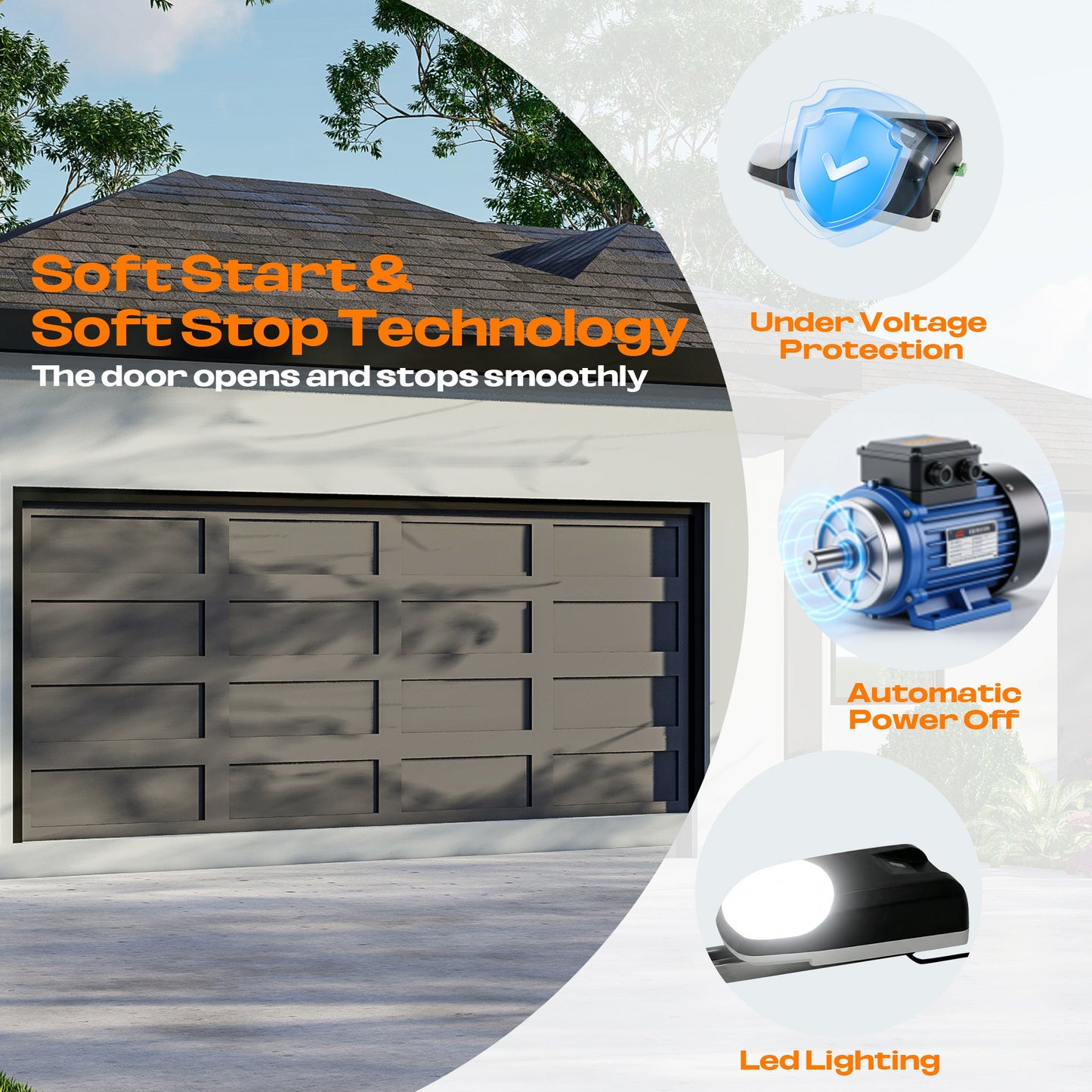 Advwin Garage Door Opener 800N Belt Drive DC Motor