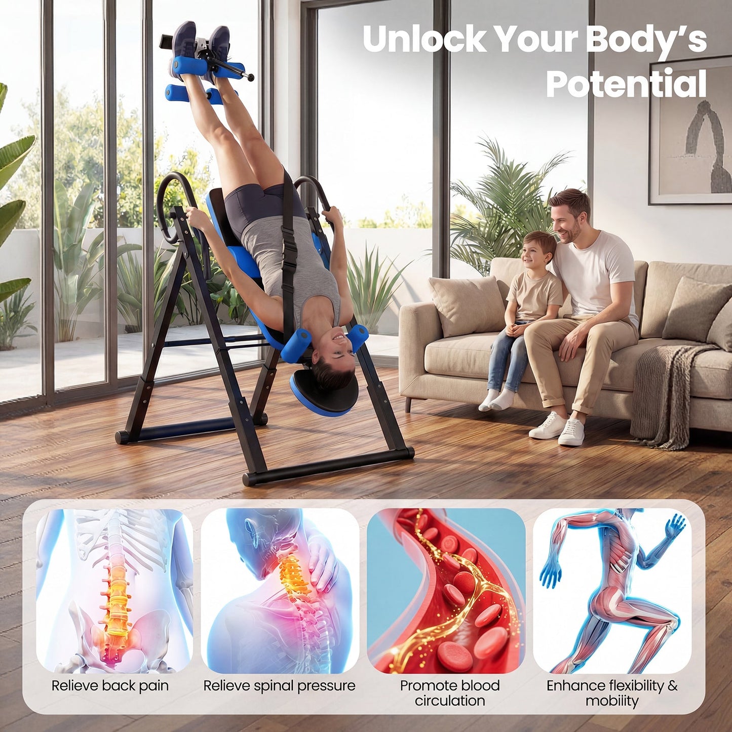 Advwin Adjustable Inversion Table Back Stretcher