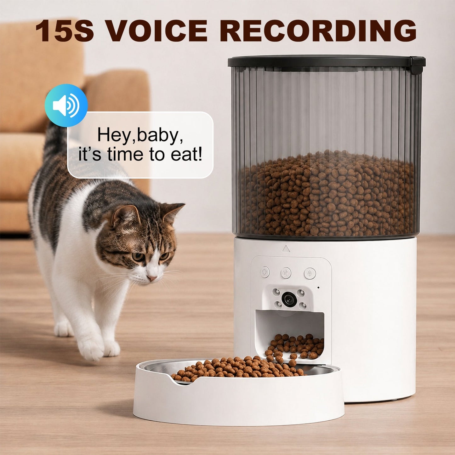 Advwin 4L Automatic Cat Feeder with 1080P HD Camera