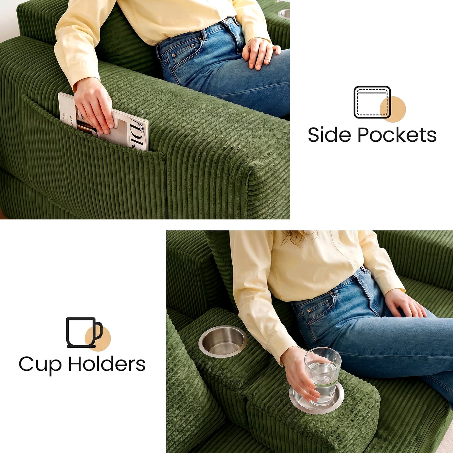 Advwin Folding Sofa Bed 2 in 1 Convertible Floor Sofa