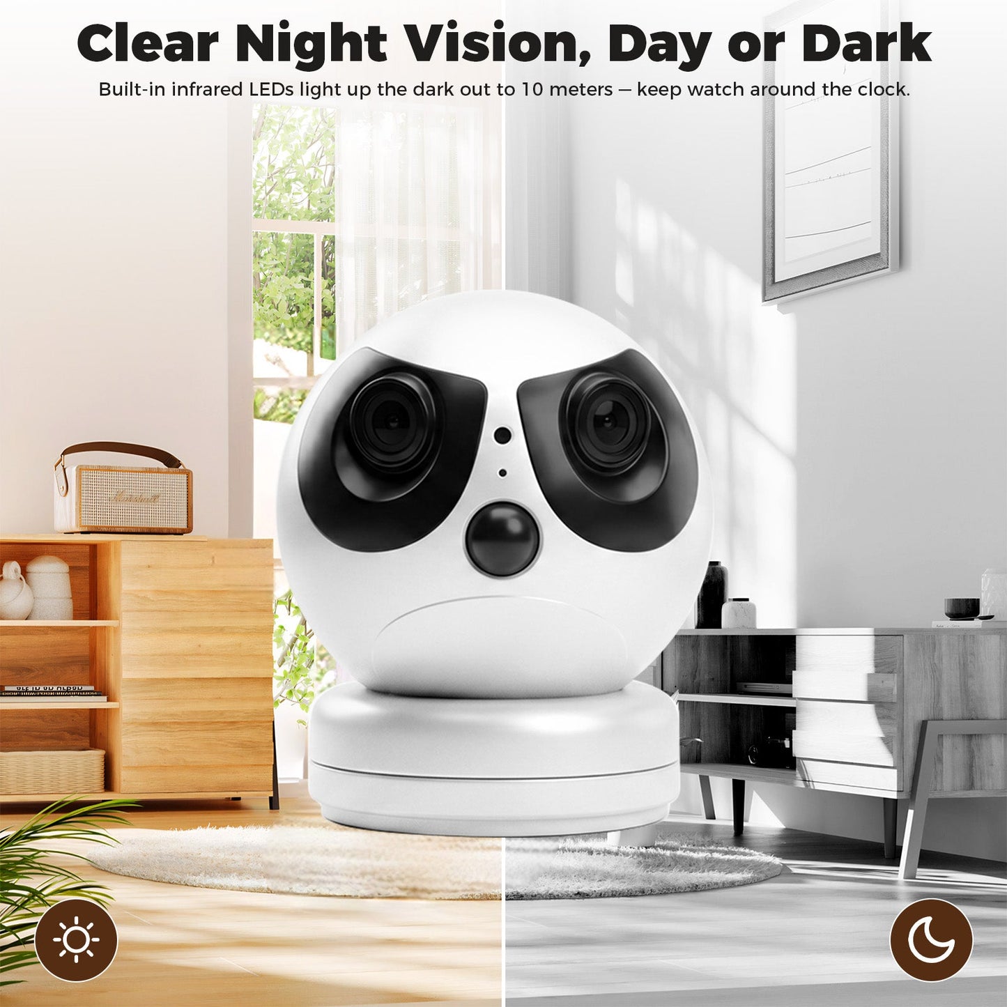 Advwin 180° Dual-Lens Baby Monitor with Night Vision