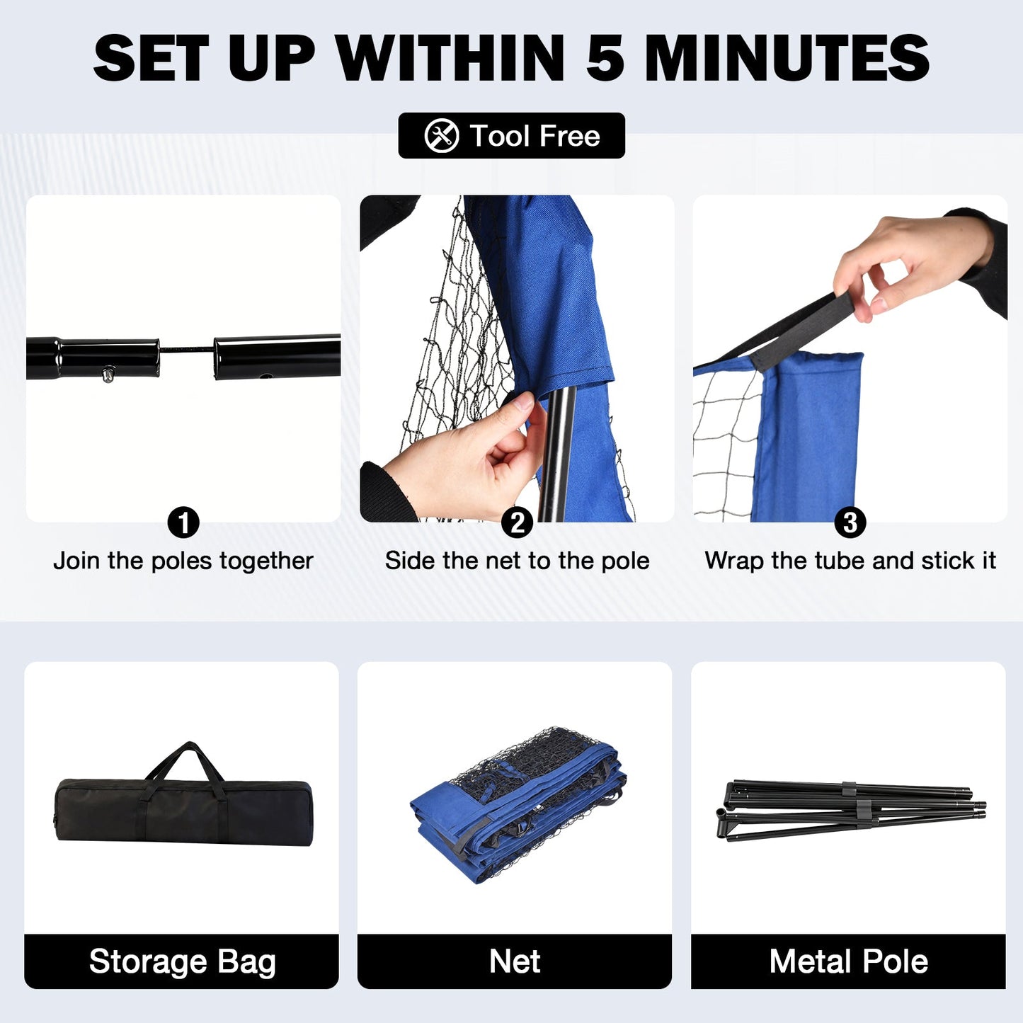 Advwin 4.2m Portable Badminton Net Height Adjustable