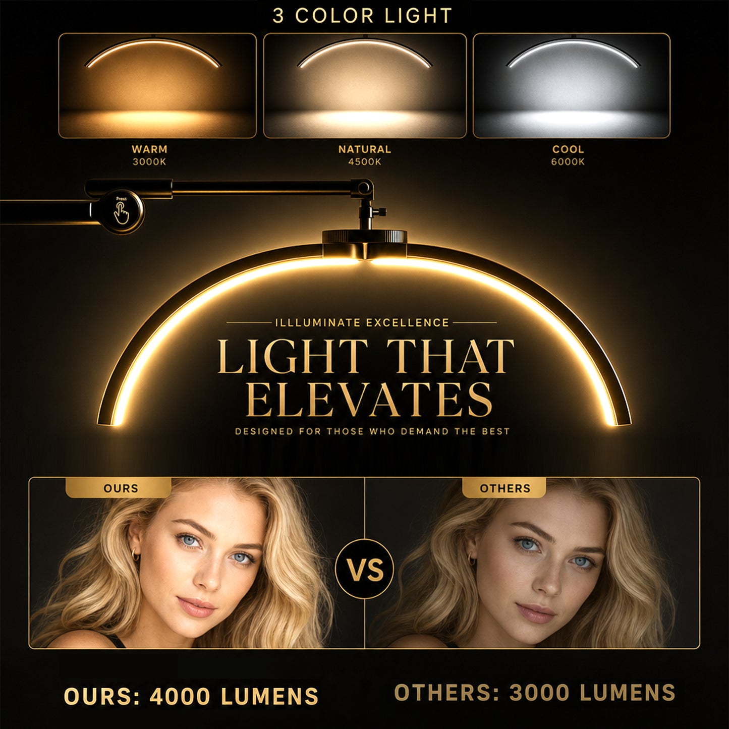 Advwin 27" Portable Half Moon Lash Light