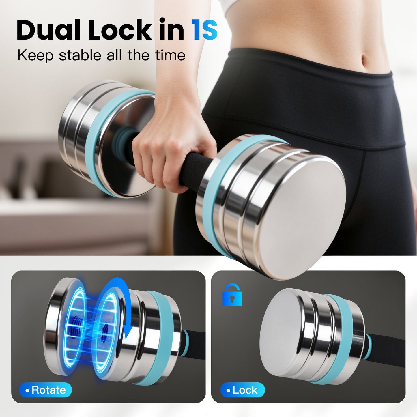 Advwin Adjustable Dumbbells 2¡Á10kg