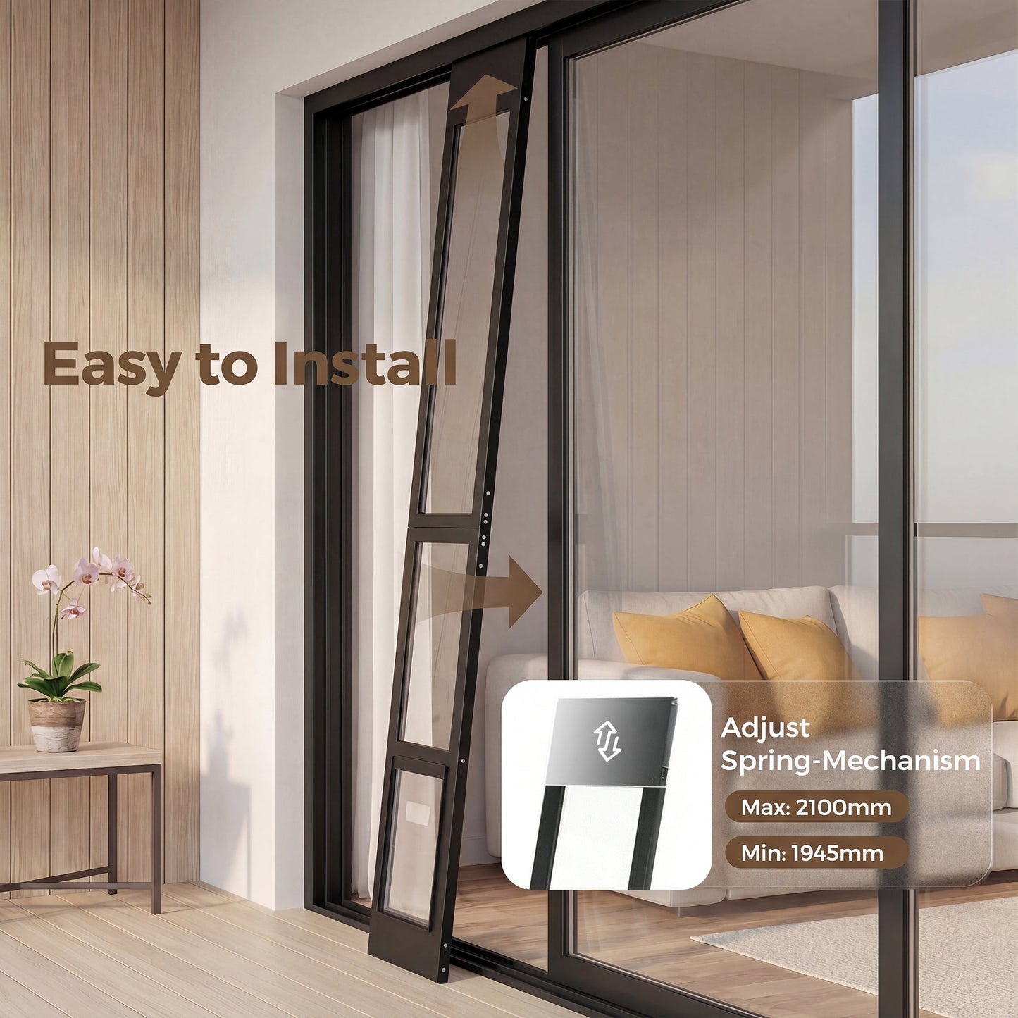 Advwin Aluminum Dog Door for Sliding Glass Door Small
