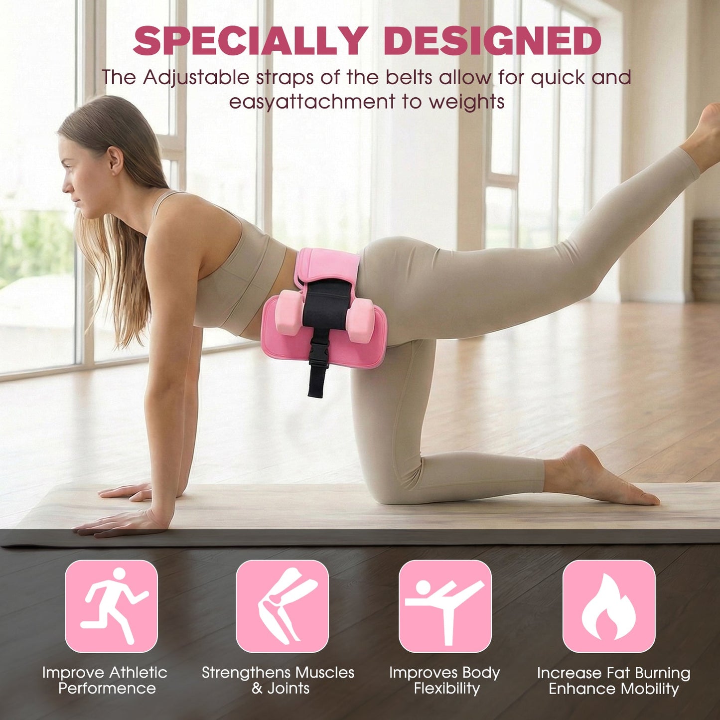 Advwin Hip Thrust Belt for Dumbbells and Kettlebells