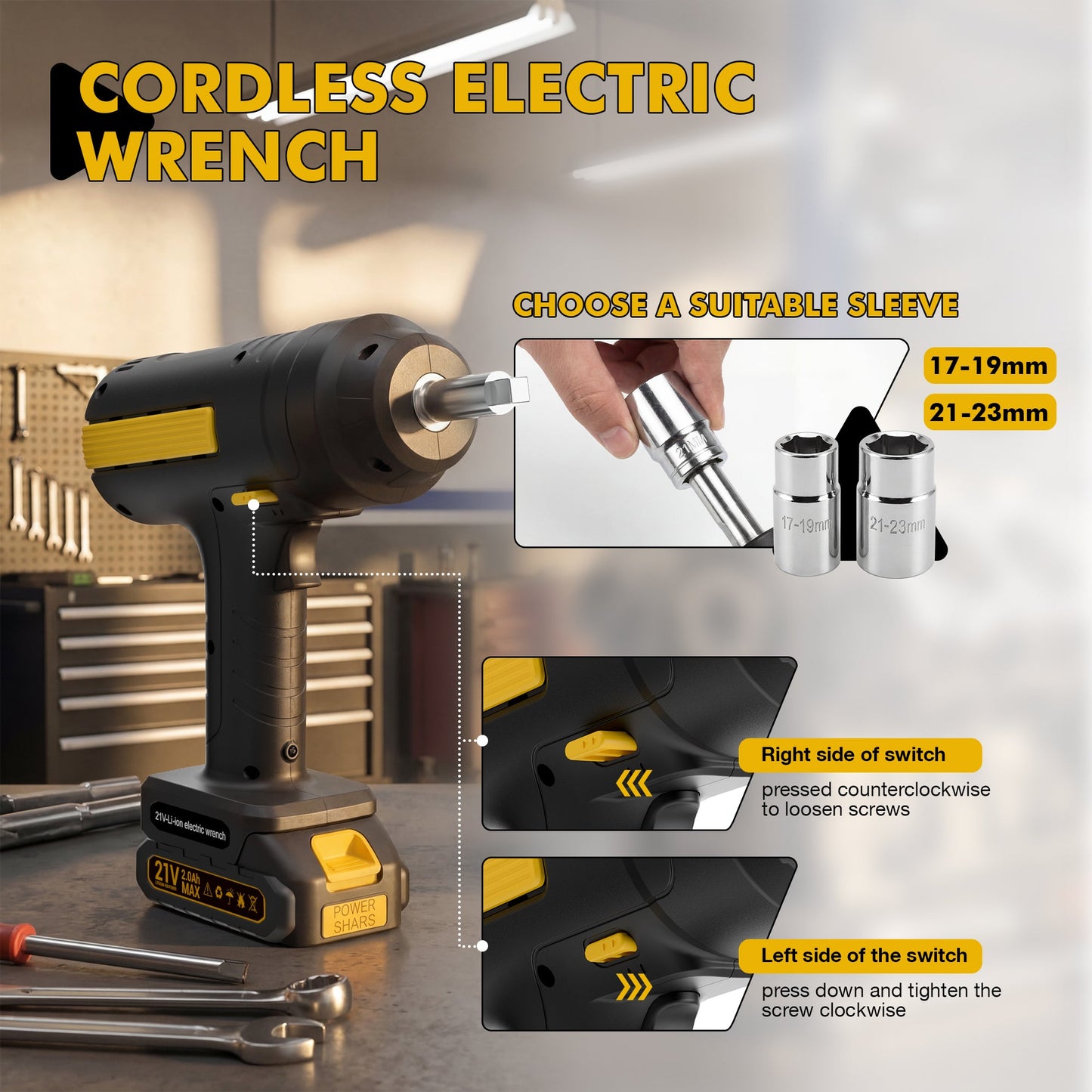 Advwin Electric Car Jack Kit w/ Impact Wrench LED