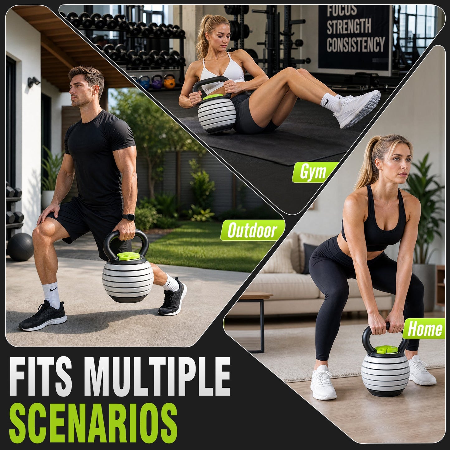 Advwin Adjustable Kettlebell Weight Set for Home Gym