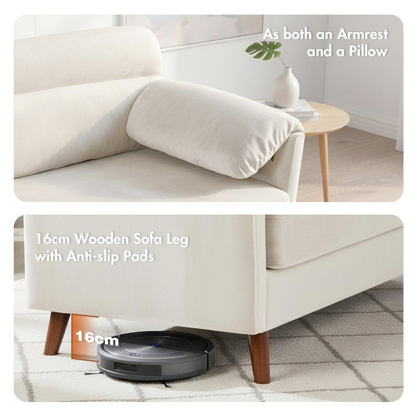 Advwin 2-Seater Velvet Fabric Loveseat Sofa 120cm