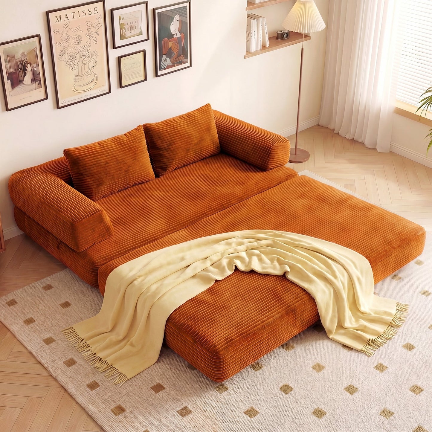Advwin Folding Sofa Bed Convertible Floor Loveseat Sofa