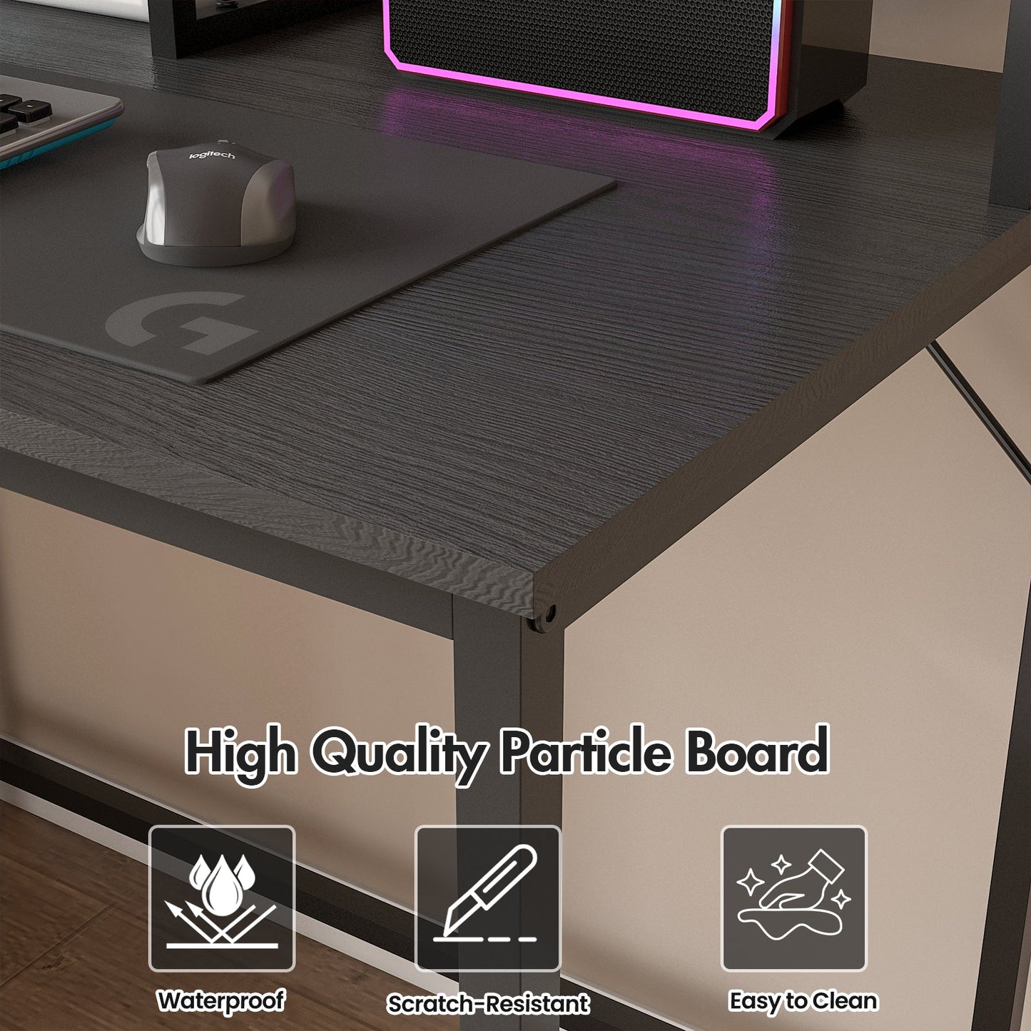 Advwin Reversible LED Gaming Desk