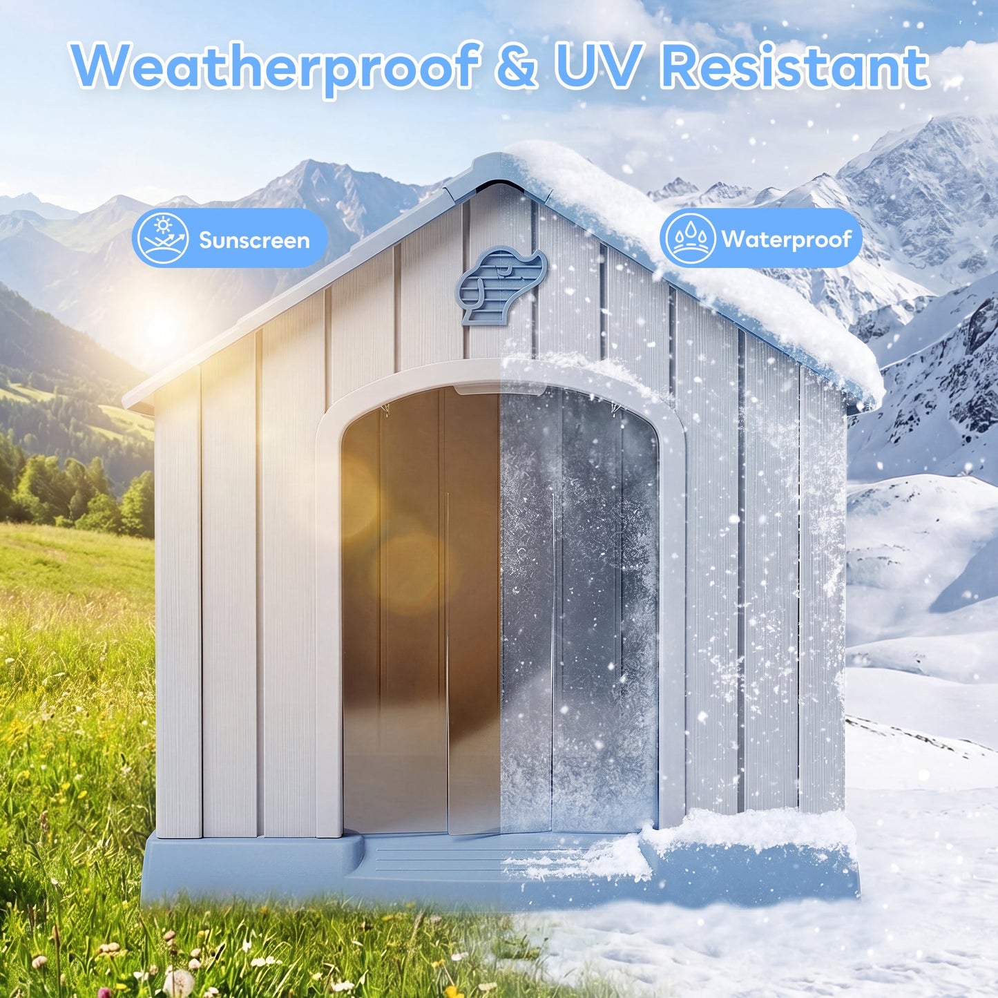 Advwin Large Weatherproof Plastic Dog House