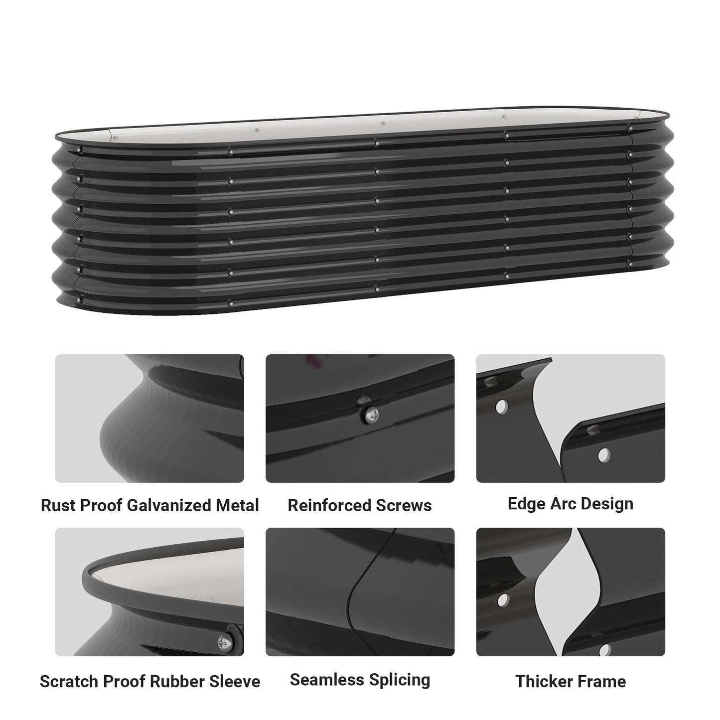 Advwin Raised Garden Bed Galvanised Steel Planter